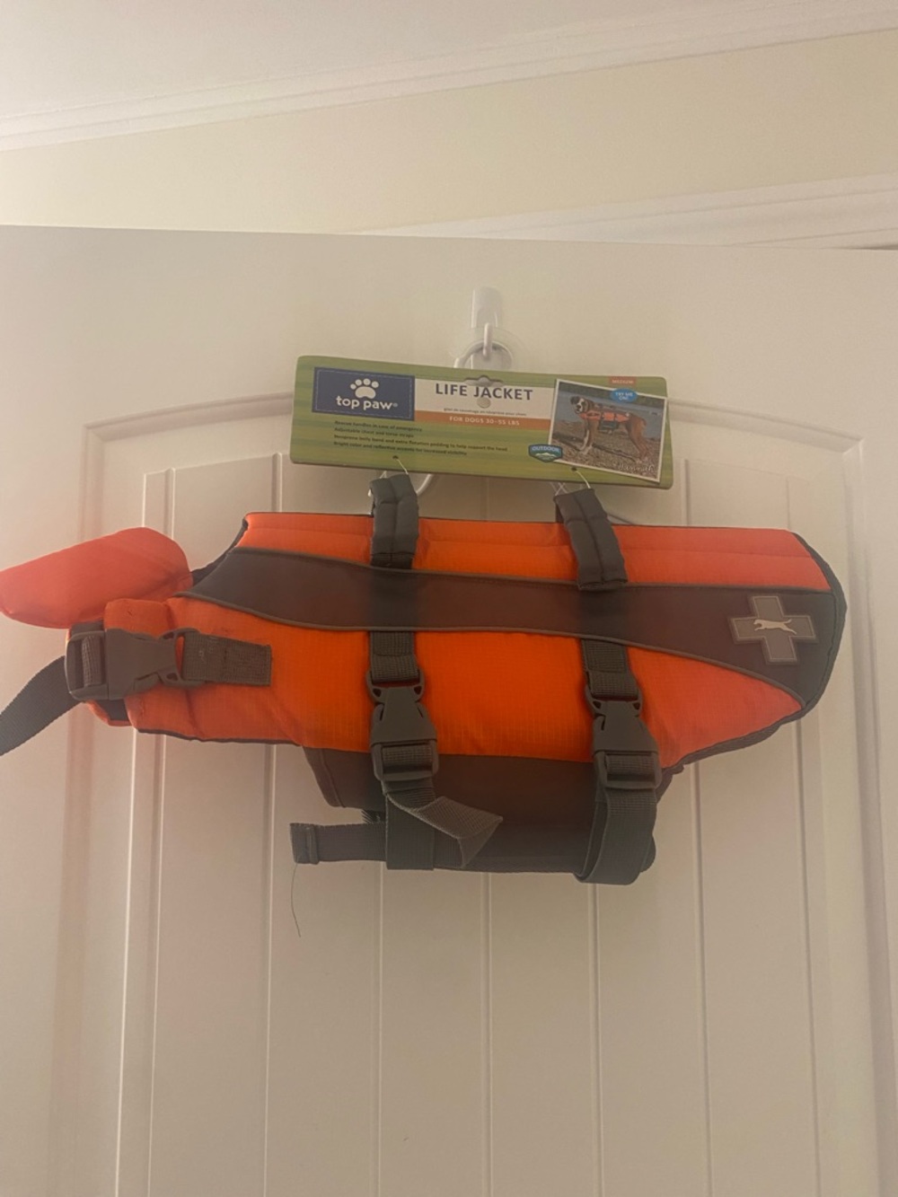 Top Paw Orange Dog Life Jacket 30-50lbs